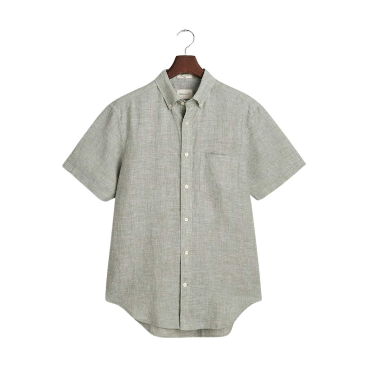 Reg Linen Ss Shirt - Kalamata Green
