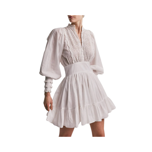Cotton Slub Mini Dress - 001 - White