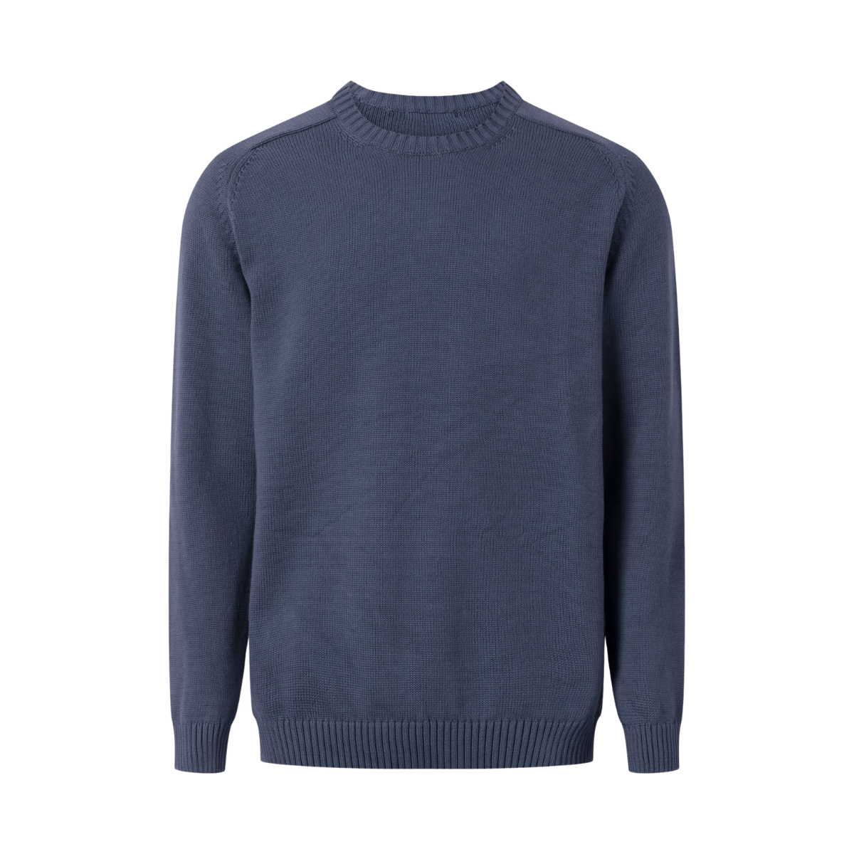 Plain Knitted Crewneck - Vintage Indigo