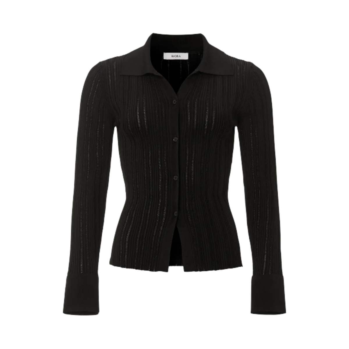 Knitted Collar Shirt - 99 Black