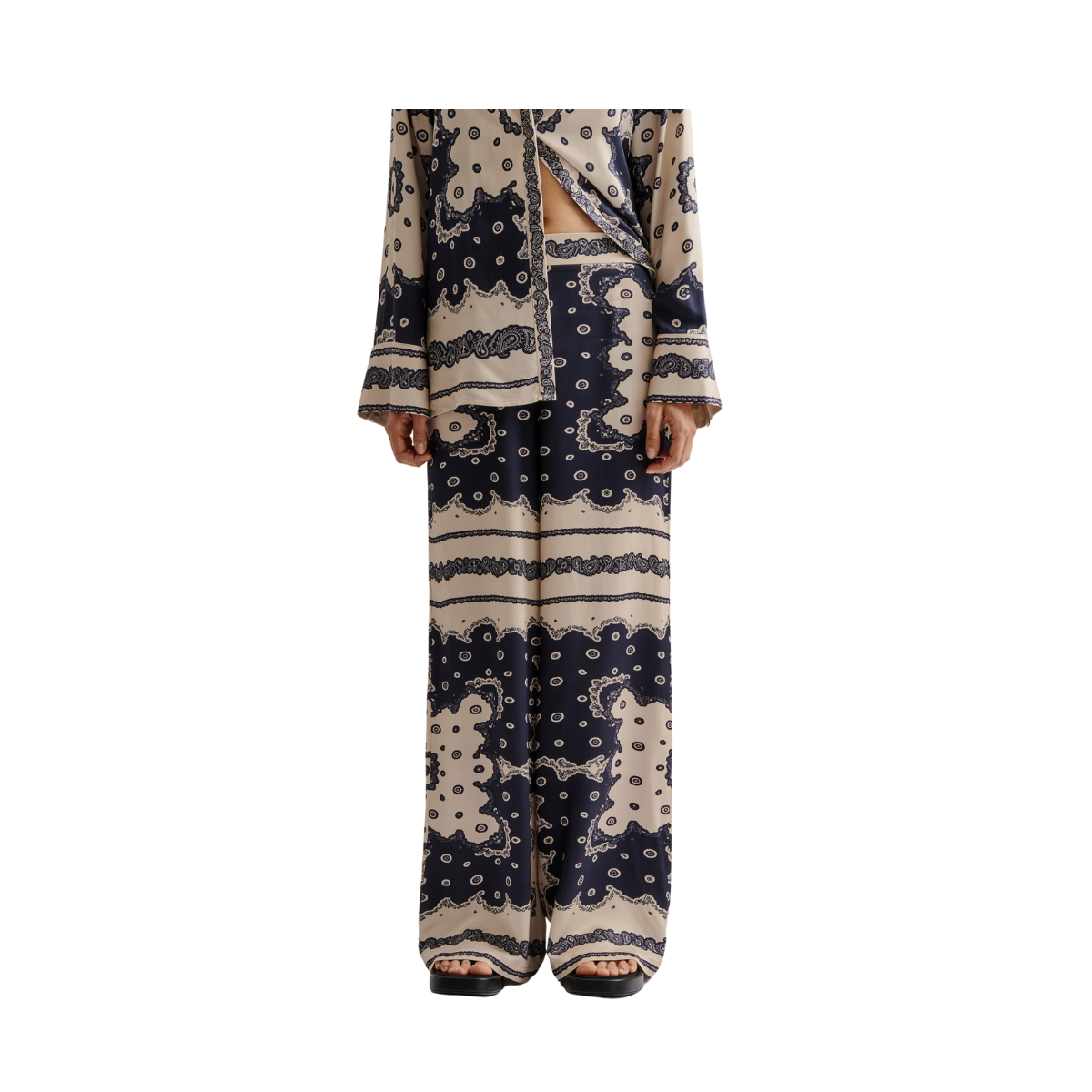 Bella satin look palazzo pants - Bandana