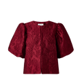 Cleo Pouf Sleeve Blouse - Deep Red