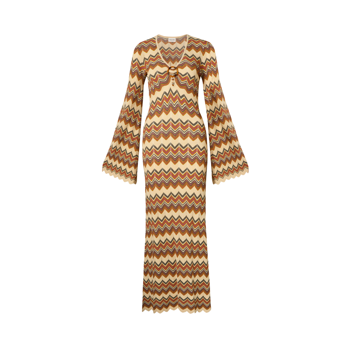 Zinna wide sleeve knitted dress - Multi