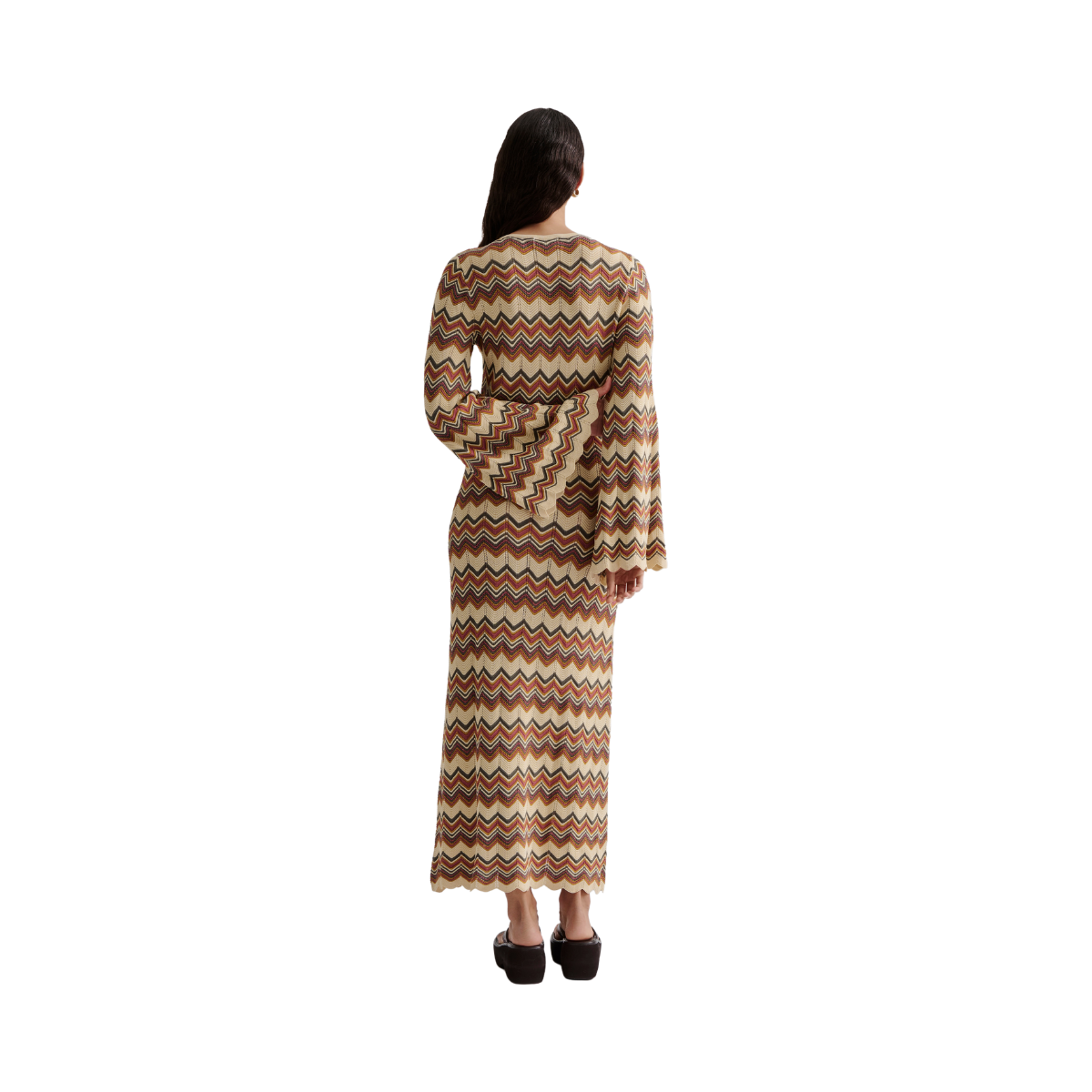 Zinna wide sleeve knitted dress - Multi