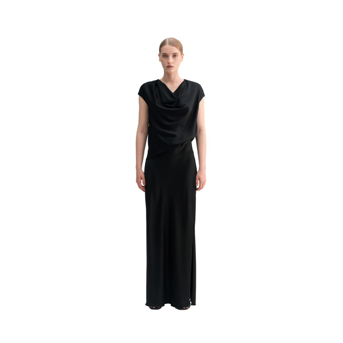 Hana Long Logo Skirt - 09 Black