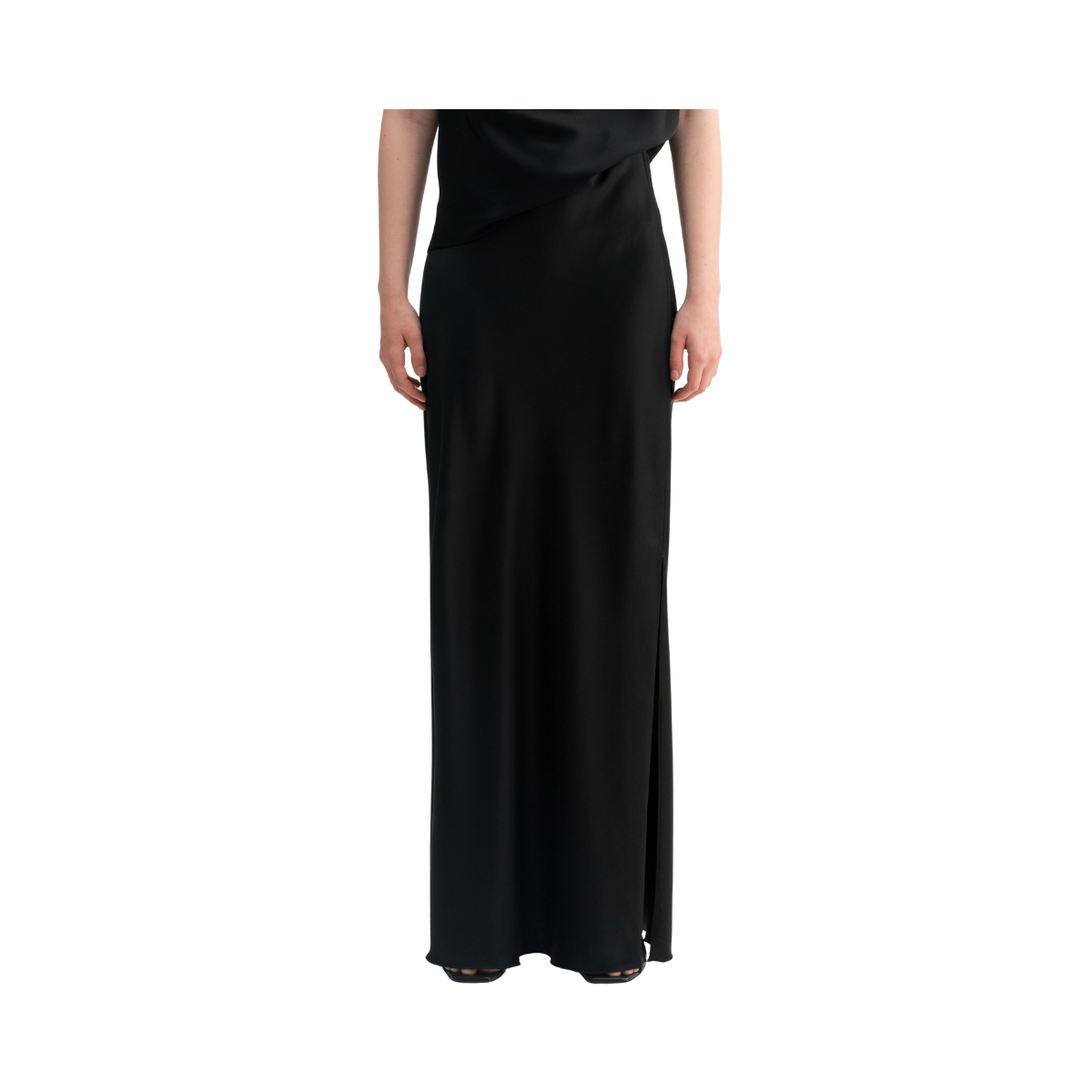 Hana Long Logo Skirt - 09 Black