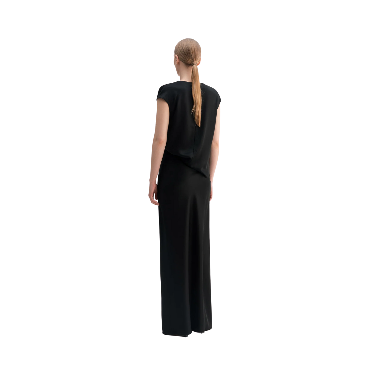 Hana Long Logo Skirt - 09 Black