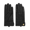 Buttoned Leather Gloves - 5 Black