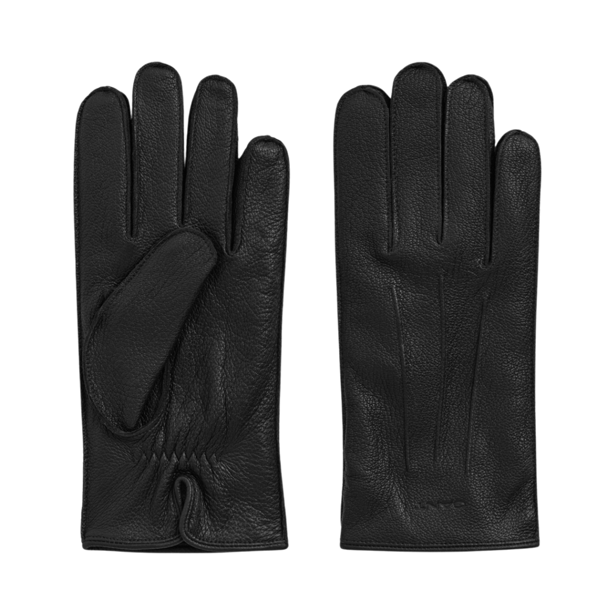 Cashmere Lined Leather Gloves - 5 Black