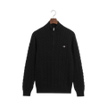 Cotton Cable Half Zip - 5 Black