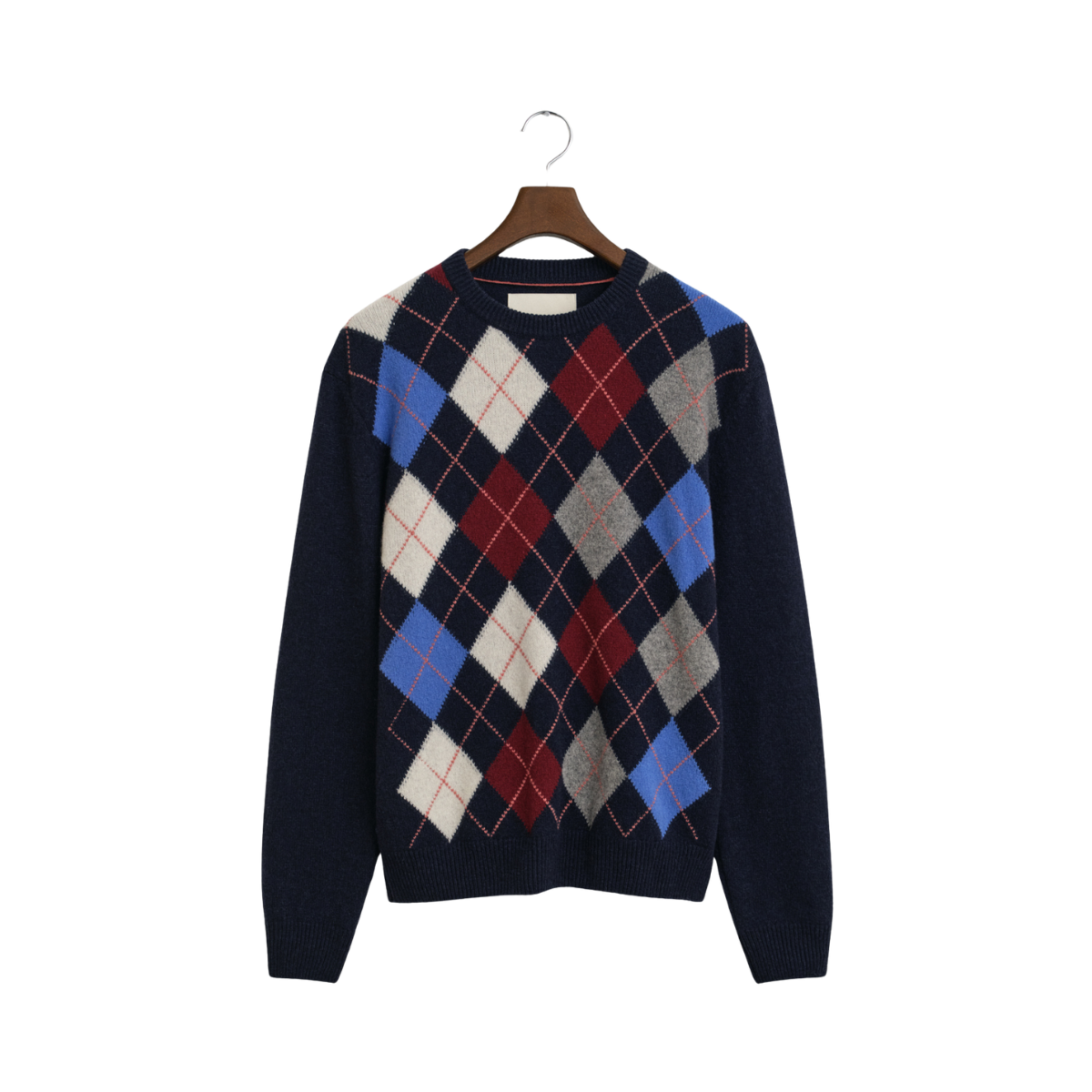 Argyle C-Neck - 480 Dark Navy Melange