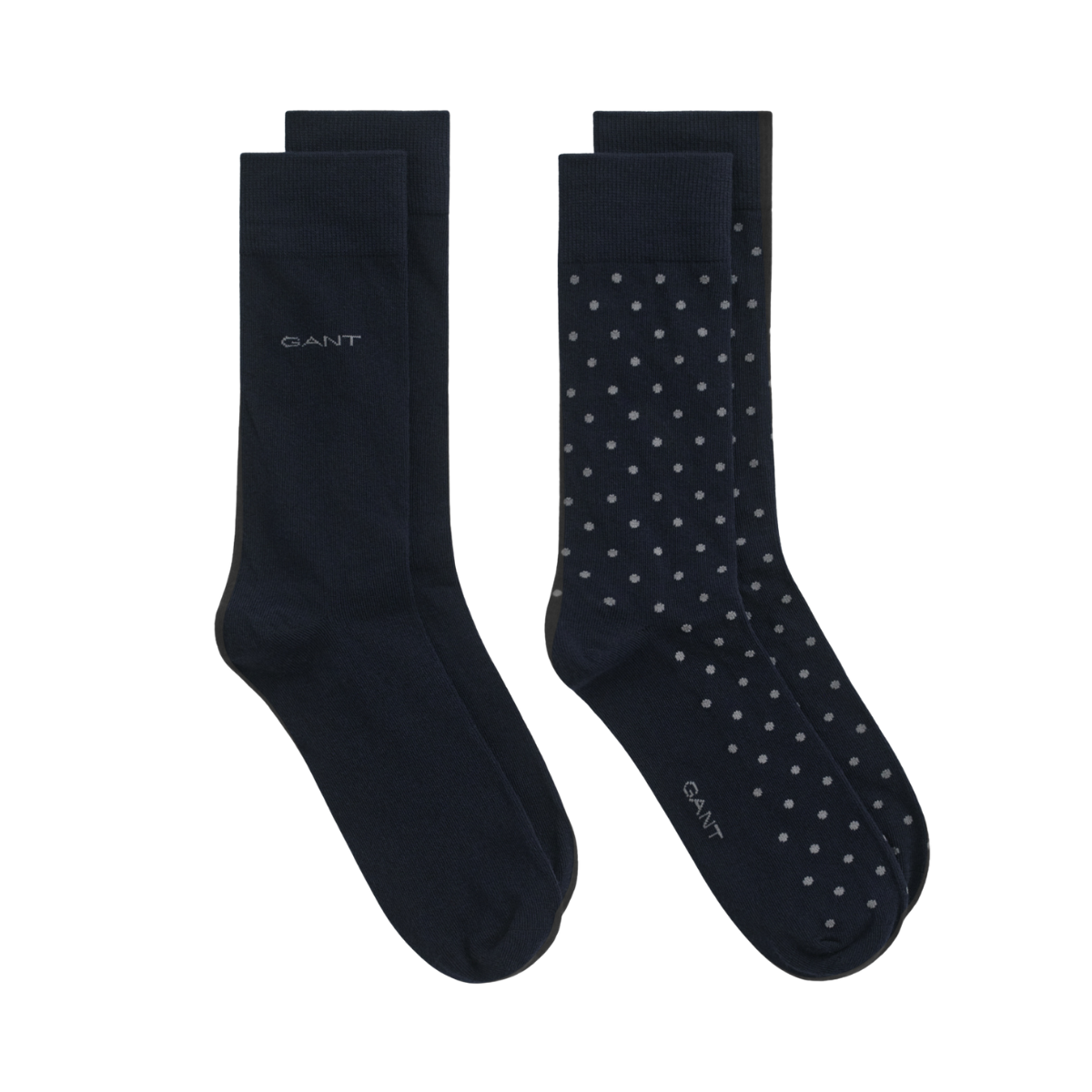 Dot And Solid Socks 2-Pack - 405 Navy