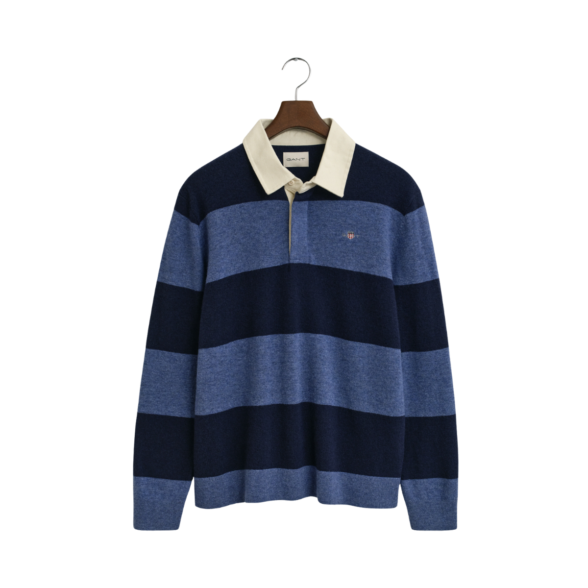 Extrafine Lambswool Striped Polo - 410 Marine
