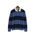 Extrafine Lambswool Striped Polo - 410 Marine