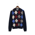 Argyle C-Neck - 480 Dark Navy Melange