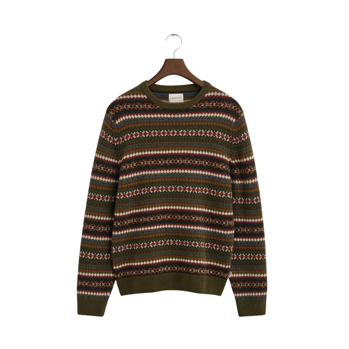 Fair Isle C-Neck - Country Green