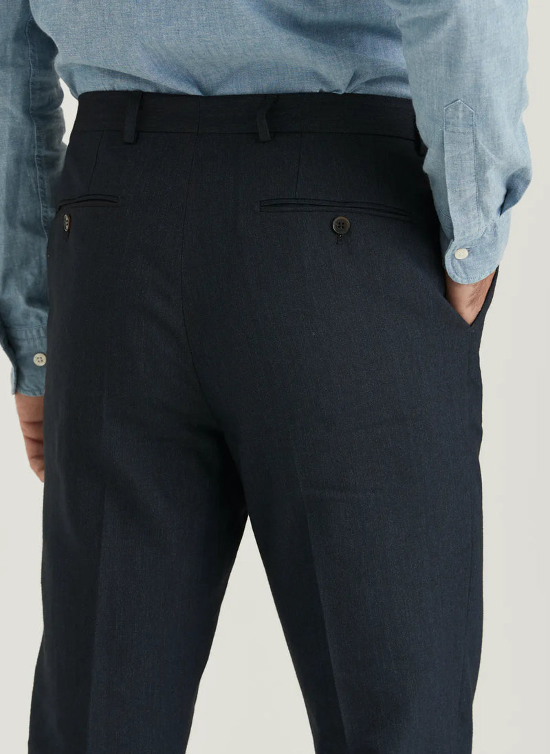 Bobby Linen Suit Trousers - Navy