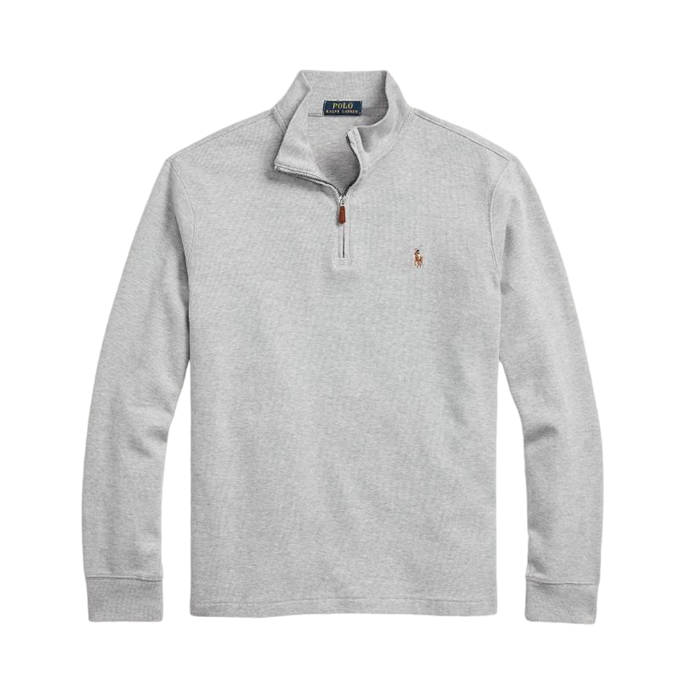 Estate-Rib Quarter-Zip Pullover - Grey