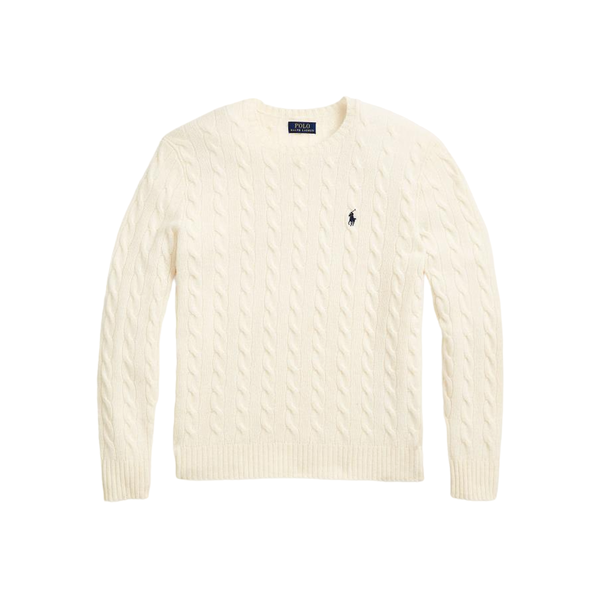 Cable-Knit Wool-Cashmere Sweater - White