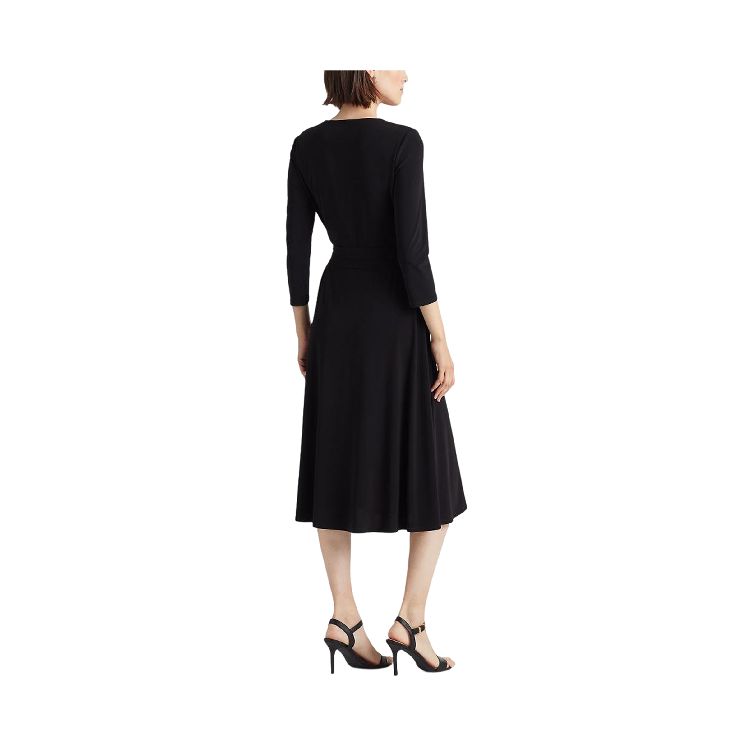 Carlyna 3/4 Sleeve Day Dress - Black