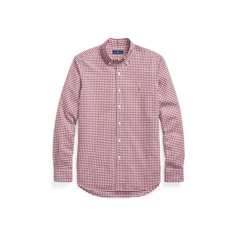 Custom Fit Gingham Oxford Shirt - Red