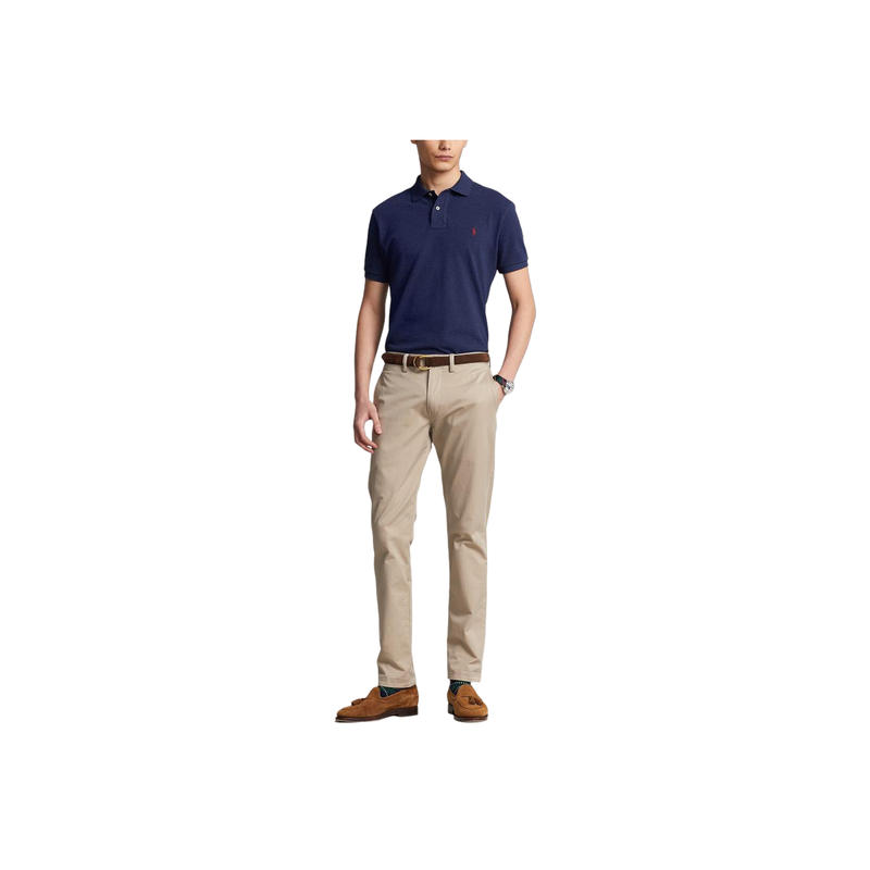 Custom Slim Fit Mesh Polo Shirt - Navy
