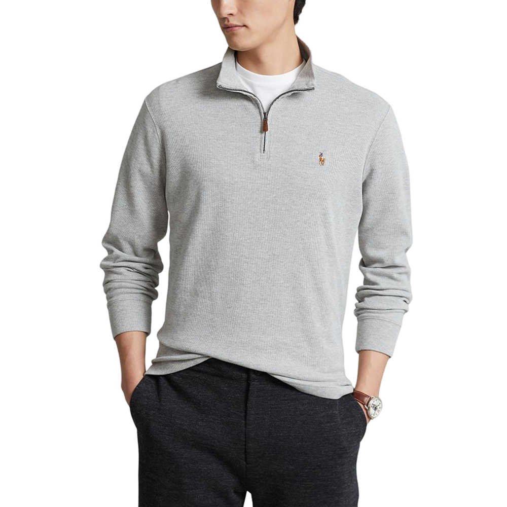 Estate-Rib Quarter-Zip Pullover - Grey