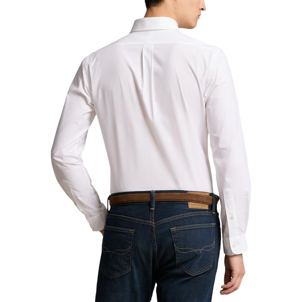 Custom Fit Stretch Poplin Shirt - White