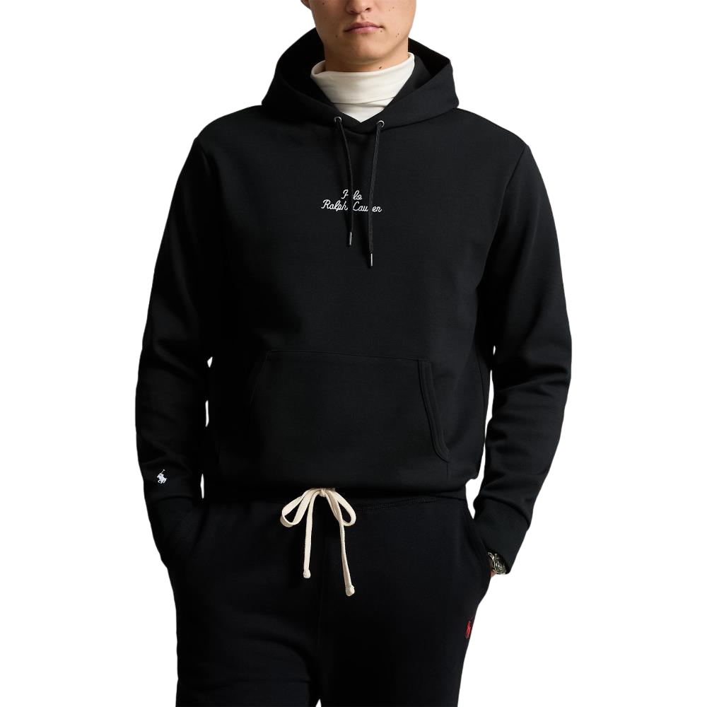 Logo Double-Knit Hoodie - Black