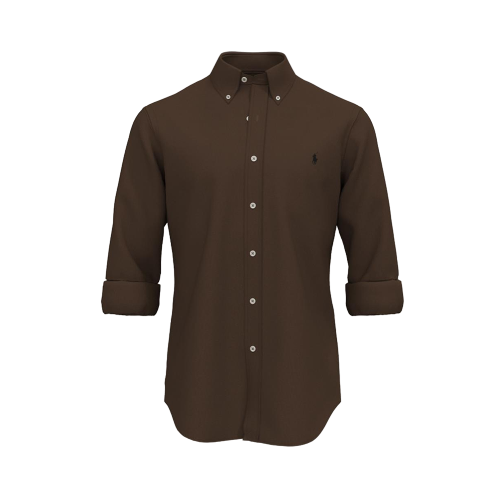 Slim Fit Long Sleeve sport shirt - Brown