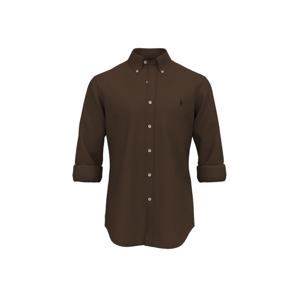 Slim Fit Long Sleeve sport shirt - Brown
