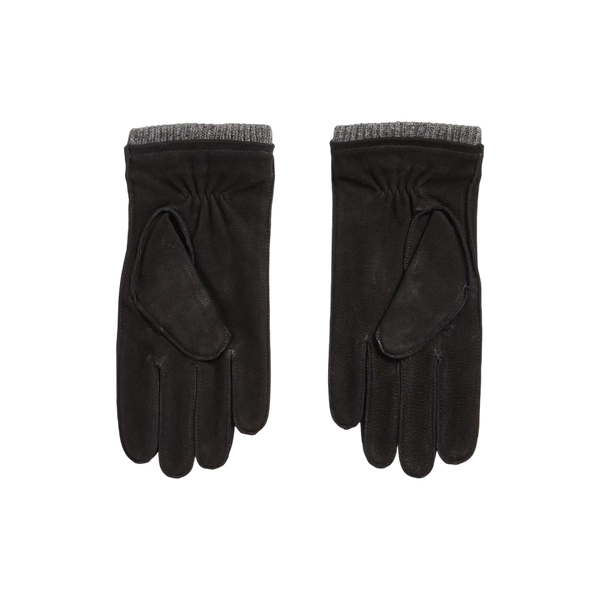 Leather Knit Glove - Black