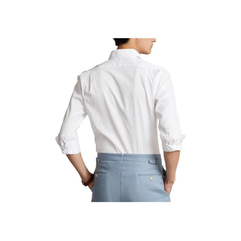 Slim Fit Garment-Dyed Twill Shirt - White