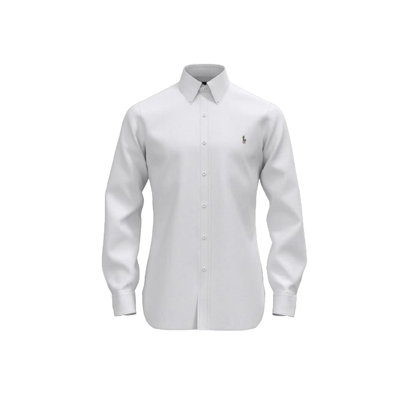 Custom Fit LONG SLEEVE Dress Oxford Shirt - White