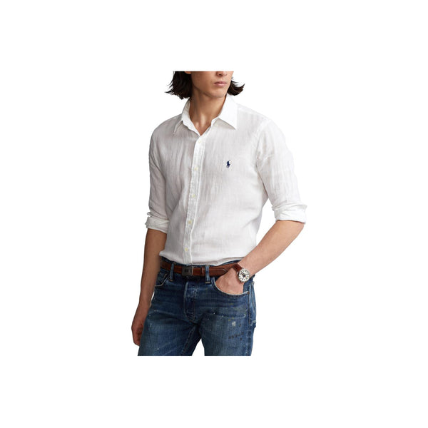 Classic Linnen Custom Fit Shirt - White