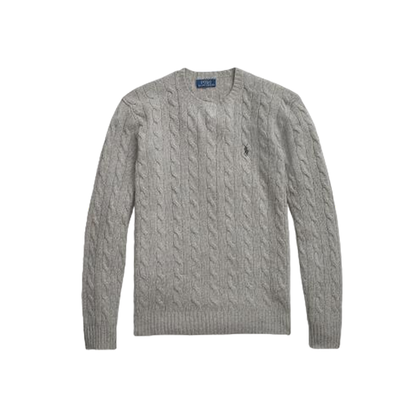 Cable-Knit Wool-Cashmere Sweater - Grey