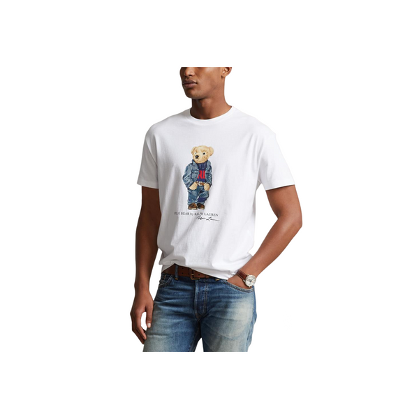Classic Fit Polo Bear Jersey T-Shirt - White