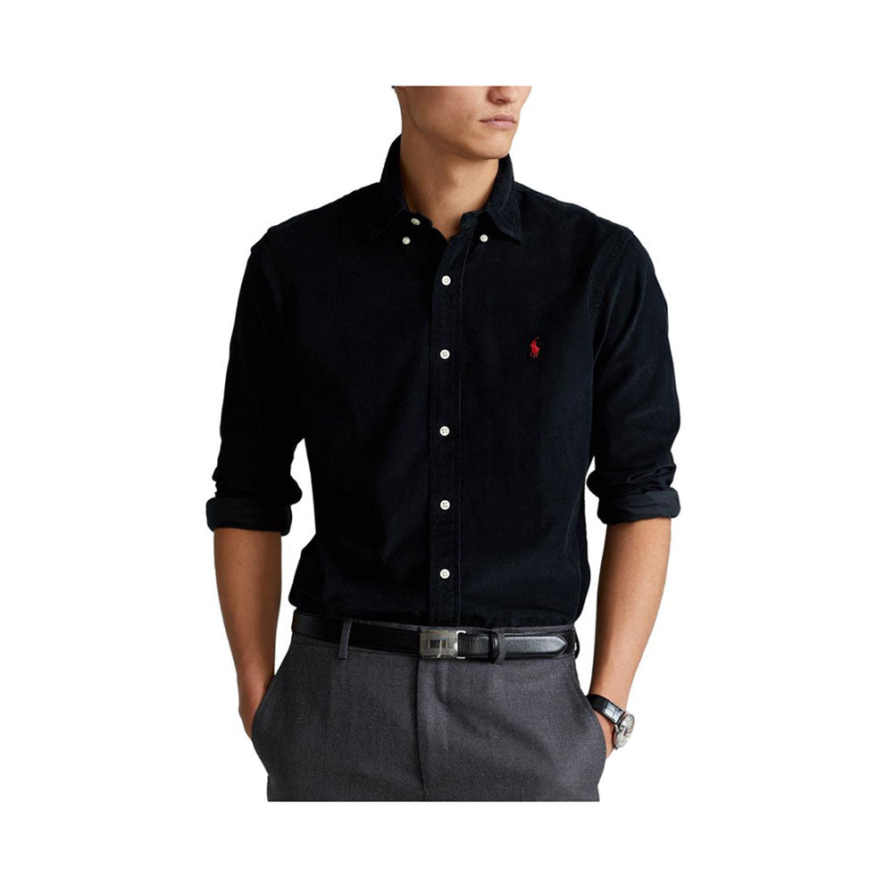 Slim Fit Long Sleeve sport shirt - Black