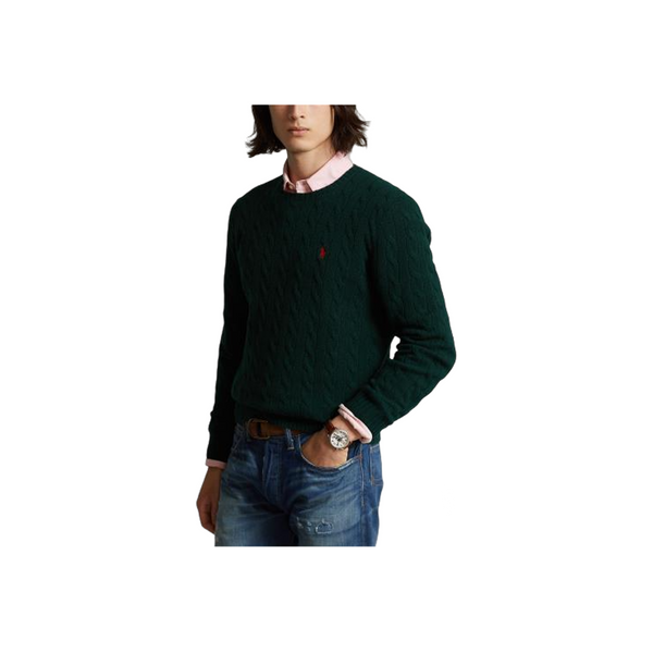 Cable-Knit Wool-Cashmere Sweater - Green