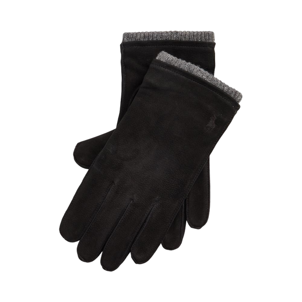 Leather Knit Glove - Black