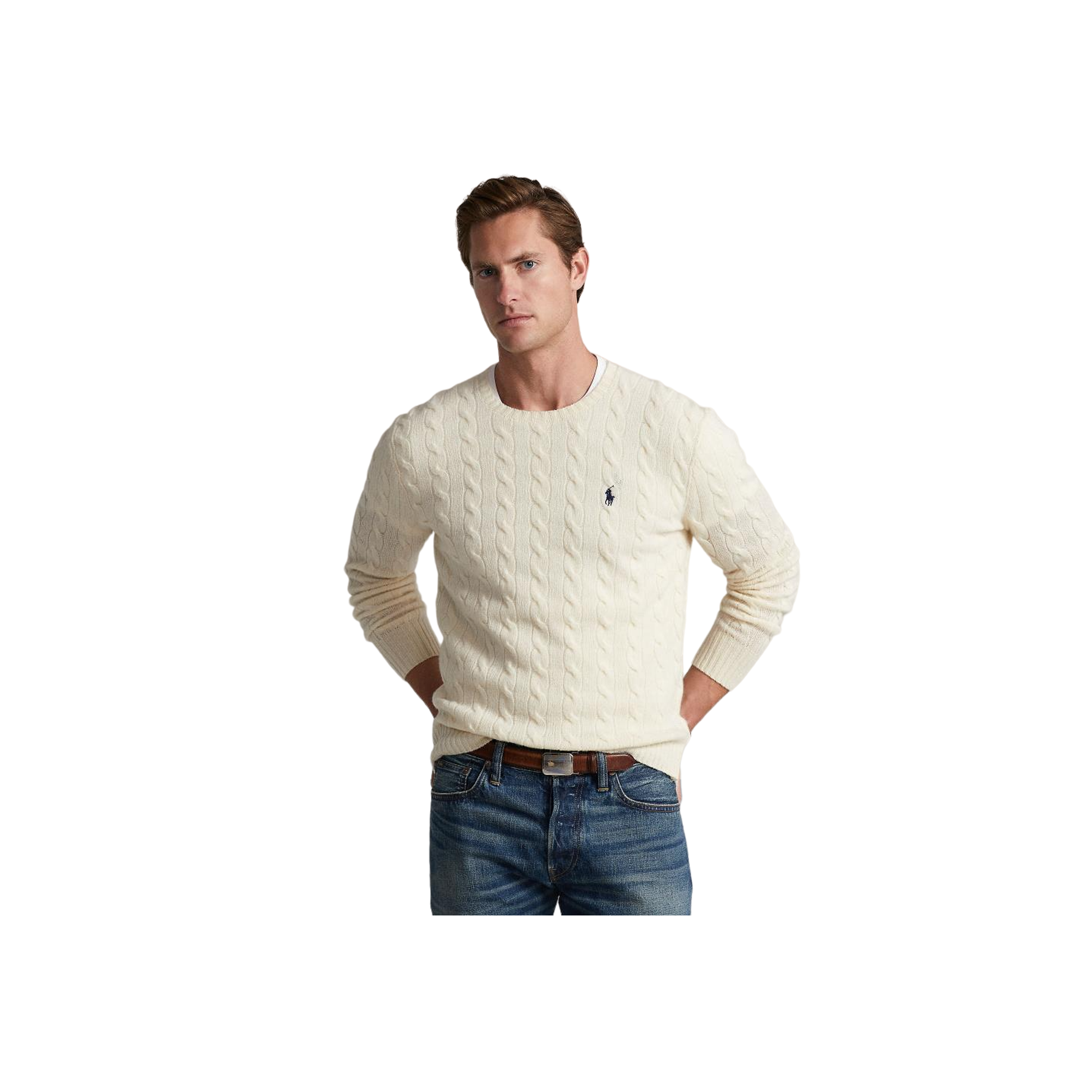 Cable-Knit Wool-Cashmere Sweater - White