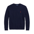 Cable-Knit Wool-Cashmere Sweater - Navy