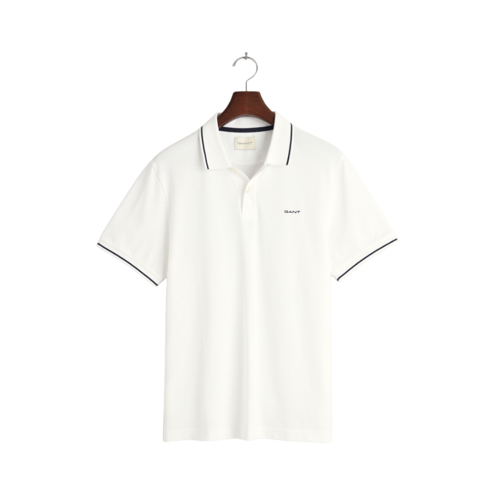 Tipping SS Pique Polo - White