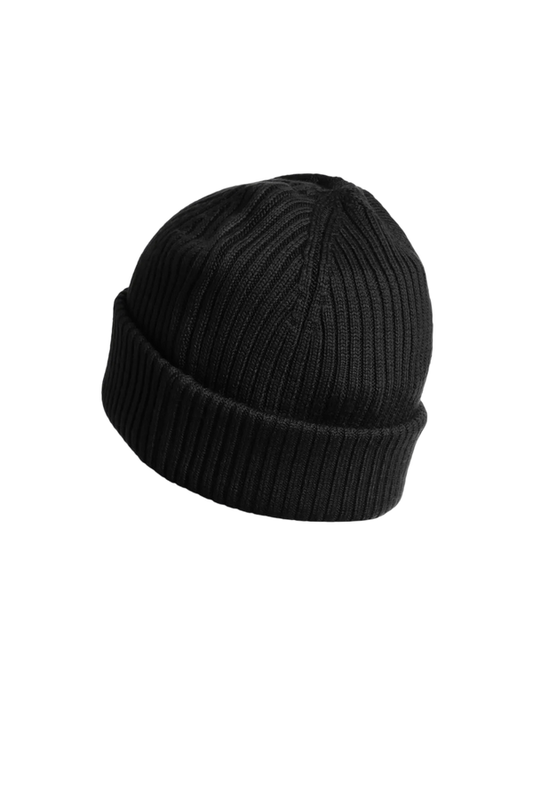 Rib Hat Knitted Beanie - Black