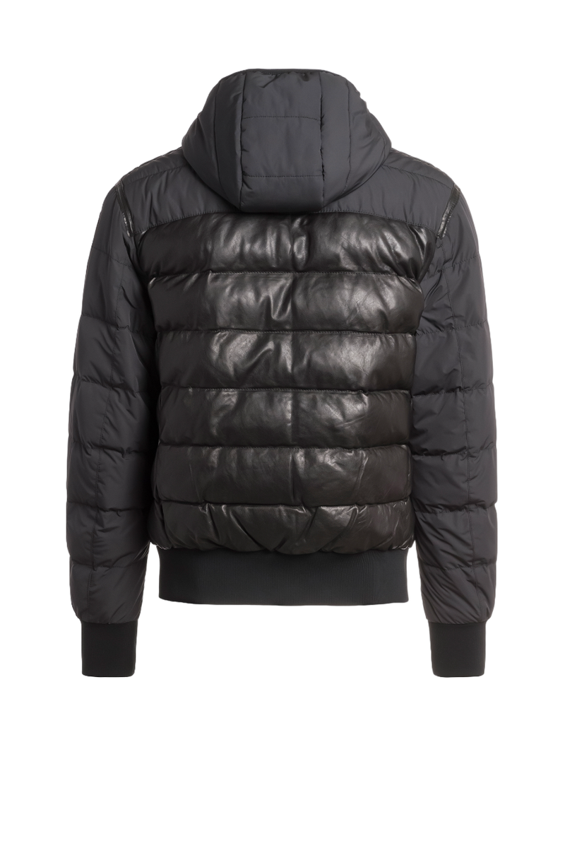 Sly Hooded Leather Jacket - Black