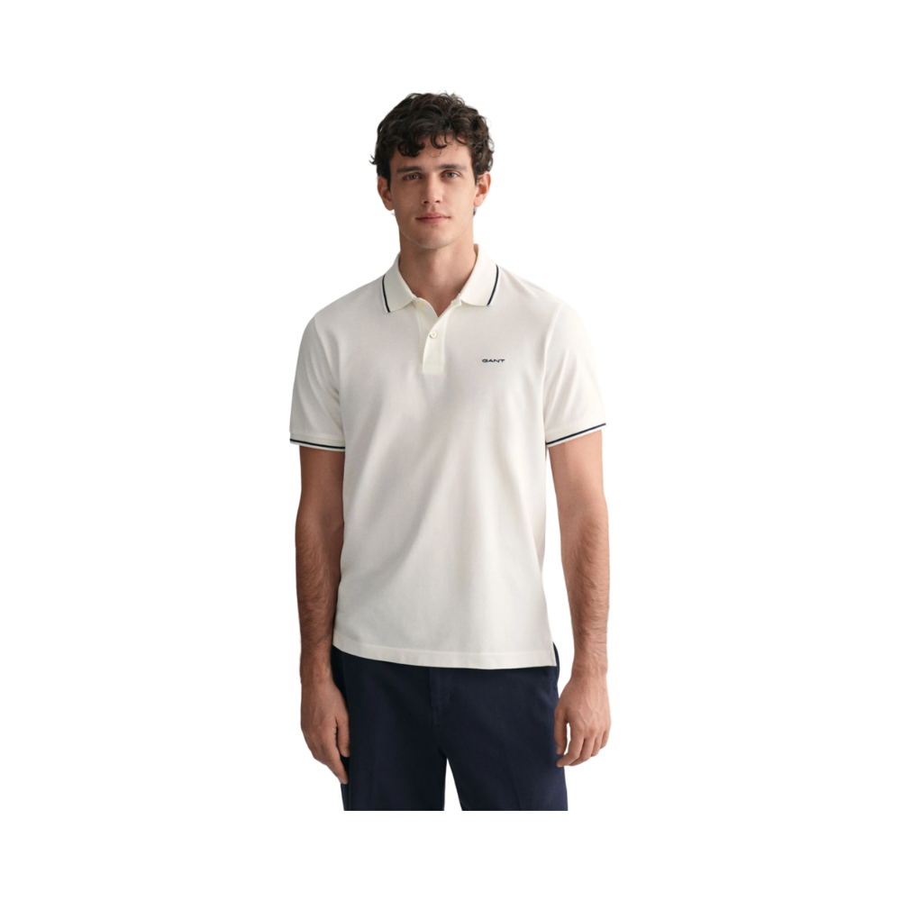 Tipping SS Pique Polo - White