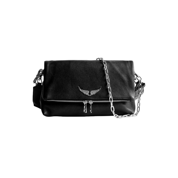 Rocky Grained Leather Bag - Black