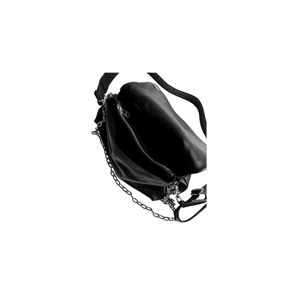 Rocky Grained Leather Bag - Black