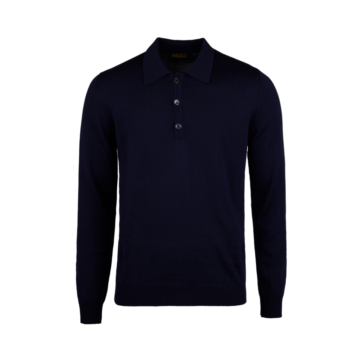 Knitted Polo Shirt Merino Wool - Navy