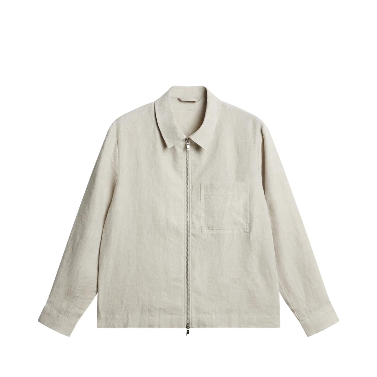 Julius Drape Linen Overshirt - Moonbeam